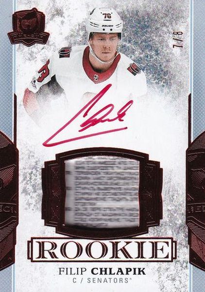AUTO RC tag karta FILIP CHLAPÍK 17-18 UD The CUP Rookie Red Foil /8